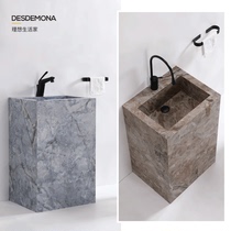 Light luxury Rock plate column type washbasin sink basin integrated floor-to-ceiling washbasin balcony outdoor courtyard pool