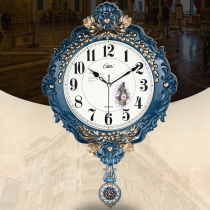 Combus 16 inch European glass wall clock living room Nordic creative swing mute sweeping second movement Home Retro