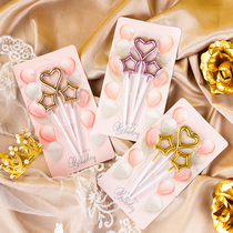 Net red gold-plated fairy stick candle heart-shaped five-pointed star confession candle birthday dessert table cake romantic decoration