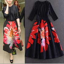 Star same dress 2021 autumn women evening dress big size thin temperament annual dinner party dress