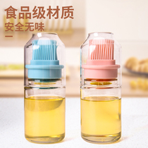 Silicone oil brush with bottle Kitchen pancake brush oil brush Household high temperature resistant oil bottle Food grade brush oil bottle artifact