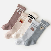 Baby long tube socks spring and autumn cotton loose mouth does not leg newborn baby knee socks summer thin boy girl