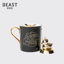 THE BEAST Fauvism lip mark delicate bone china cup with tea leak couple Cup coffee cup