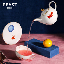 THEBEAST FAUVIST LITTLE PRINCE DREAMER TEACUP TEAPOT Tea SET with SINGLE ROD Rose BIRTHDAY GIFT
