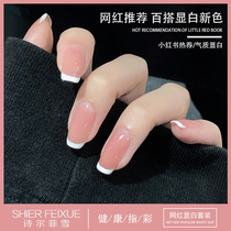 Net red two-color set 2021 spring and summer New jelly naked powder ice through French nail art oil glue small red book White