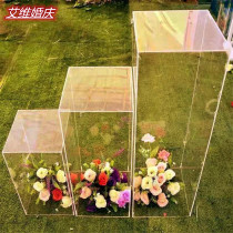 Wedding props Crystal road lead wedding transparent acrylic square column road lead wedding acrylic ornaments window decoration