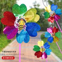 Windmill diy handmade material package toy kindergarten colorful small windmill string children decoration outdoor hand held