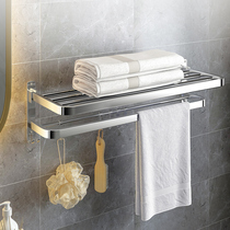 Stainless steel toilet towel rack non-perforated wall rack bathroom storage towel rack toilet rack rack hanger