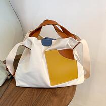 Korea ins mommy bag out light mother baby bag large capacity splicing canvas bag fashion shoulder bag