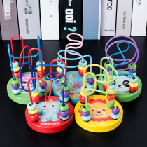 Children Cartoon Wisdom Mini Small Bypass Beads String Beads Wooden Building Blocks Male and female Puzzle Toy Festival small gifts