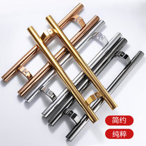 Glass door handle horse hooded stainless steel black titanium rose gold corner handle with frame door wooden door KTV armrest