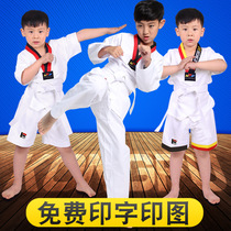 Cotton adult childrens taekwondo clothing summer short-sleeved mens and womens boxing uniforms beginner training clothing clothing clothing Muay Thai