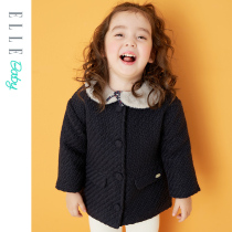 Elle Baby Girl Foreign Pistachio Fur Coats Autumn Winter Fur Collar Childrens Baby Thickened Subwool Coat