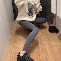 Japanese gray leggings women Autumn wear high waist nine-point shark pants thin legs thin thin Barbie pants thick