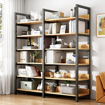 Bookshelves Landing Simple Steel Wood Shelving Storage Racks Minimalist Bookcase Home Living Room Multilayer Iron Art Contained Shelves