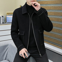 Light luxury double-sided cashmere jacket mens 2021 new autumn winter fashion lapel coat casual woolen coat