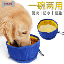 doglemi portable foldable pet dog bowl water bowl dog food basin teddy gold wool large dog dog bowl