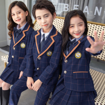 School uniform set primary school students spring and summer suit suit suit British style boys and girls school style