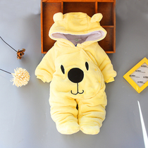 Baby jumpsuit autumn and winter clothes ha clothes just born clothes winter thickening 0-1 year old baby out cotton clothes climbing clothes 3