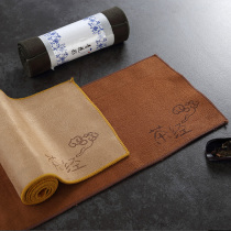 Jiutang tea towel tea cloth absorbent pure thickened cotton linen kung fu tea set tea ceremony accessories tea pad tea mat table flag