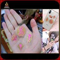 Thai Buddha card Hot clear golden leaf umbrella flower fan card mobile phone sticker fine Tamer