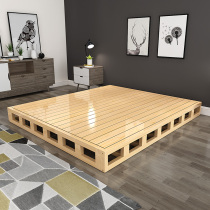 Solid Wood hard bed board 1 8 m wooden platform single 1 5 double hard board mattress waist protection tatami ribs shelf