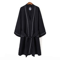 Nightgown men autumn cotton long sleeve size mens bathrobe hotel cotton bathrobe European and American home wear pajamas morning gown