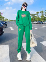 Tide card 2022 Spring autumn new high-end sportswear suit womens foreign air weight reduction round collar and clothing fashion two sets