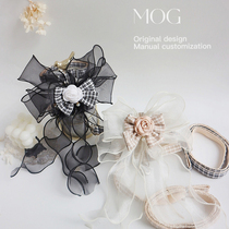 MOG send you a mountain tea flower pet traction Cat Rope Small Dog Out Butterfly Knot Chest Back Clothes Common