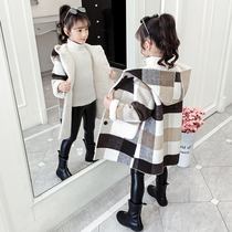 Girl Autumn Winter Dress Plus Suede Baby Coat 2022 New CUHK Child Foreign Air Childrens Long Breeze Clothing Tide in Winter