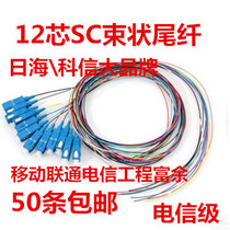 12-core SC beam pigtail Carrier-grade 12-core square head beam pigtail Single-head pigtail Single-mode pigtail FC round head