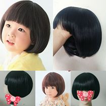 Korean childrens wig Female baby short hair Girl baby wig Child wig Princess wig set BOBO headgear