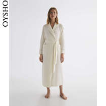 Oysho Lacing Pure color home cotton quality sleeping robe morning gown bathing suit woman 30790826746