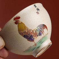 999 sterling silver chicken pot cup Ceramic teacup Master cup Single cup Kung Fu tea cup Tea cup Gilt silver small teacup Single
