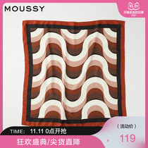 MOUSSY 2021 early autumn new Japanese printed silk scarf scarf women 010DAG50-5810