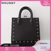 MOUSSY 2021 early autumn new Japanese small square bag rivet crossbody Hand bag 010DAT51-6900