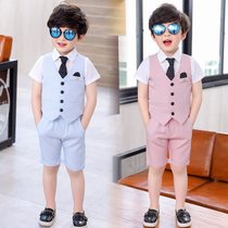2 Boys Suit 3 Summer Infant One Years Day Baby Birthday Dress 4 Childrens Vest Three Pieces Set Tide 5