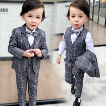 Boy suit suit three-piece baby baby dress male Autumn Winter children wedding flower boy handsome suit