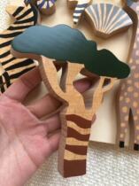 Exit Denmark Foreign Trade Tailstock Solid Beech Wood Forest Animal Building Block Toy Gift Home Nordic Brief Wooden