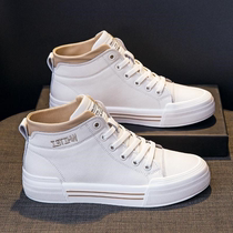 Ohpearl leather small white shoes women 2021 autumn explosion high-top casual shoes single shoes wild soft-soled student shoes