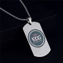 RNG Team IG SKT EDG FPX WE surrounding military brand necklace team logo titanium steel pendant couple Tide brand pendant
