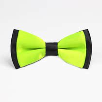Fashion cute baby childrens bow tie silk pattern fluorescent green black small bow tie