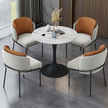 Nordic rock board negotiation table and chair combination Leisure exhibition hall Sales office Reception round table reception negotiation table and four chairs