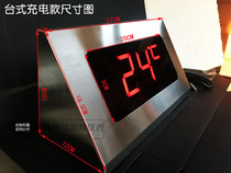 LED stainless steel large screen charging waterproof thermometer hotel bath pool room sauna Khan steam room hot spring