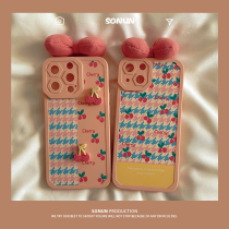 Sonun leather DIY bow is suitable for Apple 13promax mobile phone case women's iphone12 all-inclusive anti-fall xs Japanese and Korean cute 11 new xr simple 7 8