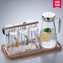 冷水壶凉水壶家用耐高温玻璃凉水杯套装大容量冷泡瓶耐热凉开水壶