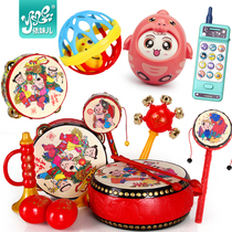 Rattle baby toy can bite traditional old-fashioned wave drum baby hand tambourine 0-1 years old 3-12 months