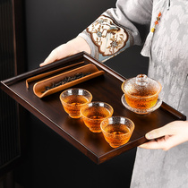 Xiangye bamboo tea set tray simple household rectangular coffee table one person with storage tray tea tray tea tray