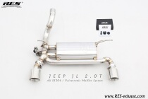 jeep Wrangler RES exhaust is suitable for 18-21 JL Wrangler modified mid-tail exhaust accessories