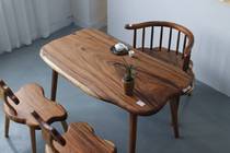 Large board small tea table solid wood log tea table and chairs Kung fu tea table hu peach wood office home living room balcony tea table